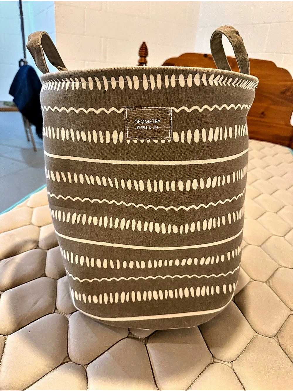 Geometry Geometric Storage Basket gray & White